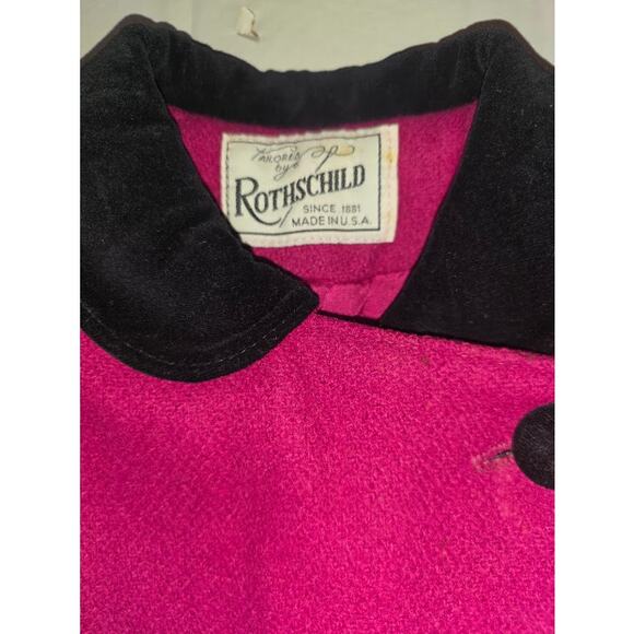 Vintage Rothschild Fuchsia Pink Wool Coat and Hat Size 6 Coquette - Picture 4 of 13